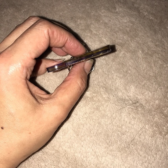 Custom epoxy red eyed TAZ keychain with my favorite leaves bone shape By Me💕 - Picture 3 of 3